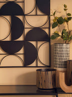 Black Finish Semicircle Design Wall Art