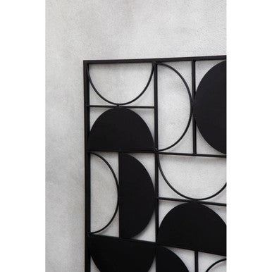 Black Finish Semicircle Design Wall Art