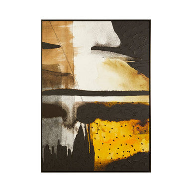 Black and Ochre Abstract Wall Art