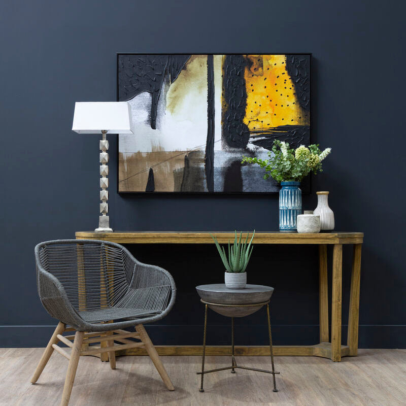 Black and Ochre Abstract Wall Art