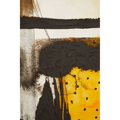 Black and Ochre Abstract Wall Art