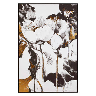 Black and White Abstract Floral Wall Art