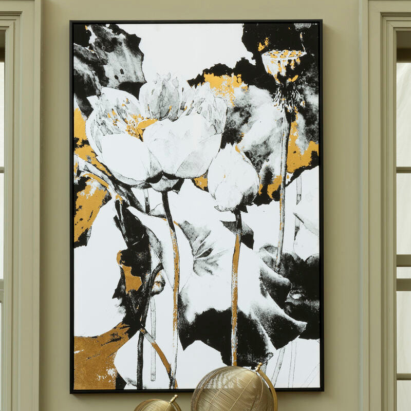 Black and White Abstract Floral Wall Art