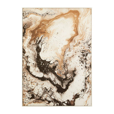 Natural Abstract Wall Art with White Frame