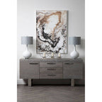 Natural Abstract Wall Art with White Frame
