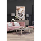 Natural Abstract Wall Art with White Frame