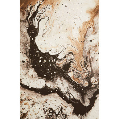 Natural Abstract Wall Art with White Frame