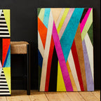 Genuine Leather Striped Wall Art