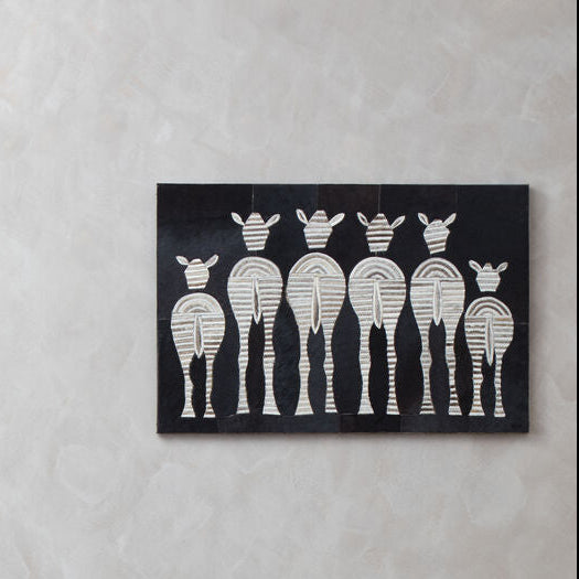 Leather Patchwork Zebra Wall Art