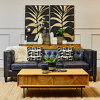 Canvas Black Leaf Design Wall Art