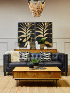 Canvas Black Leaf Design Wall Art