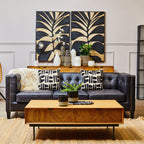 Canvas Black Leaf Design Wall Art