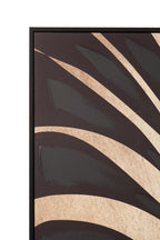 Canvas Black Leaf Design Wall Art