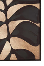 Canvas Black Leaf Design Wall Art