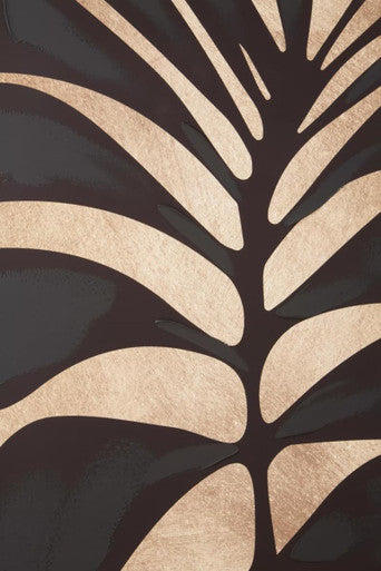 Canvas Black Leaf Design Wall Art