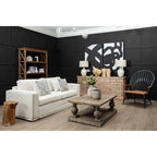 Set of Two Black Circle Abstract Canvas Wall Art