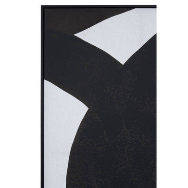 Set of Two Black Circle Abstract Canvas Wall Art