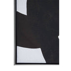 Set of Two Black Circle Abstract Canvas Wall Art