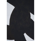 Set of Two Black Circle Abstract Canvas Wall Art