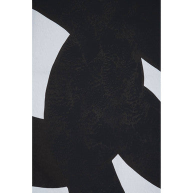 Set of Two Black Circle Abstract Canvas Wall Art