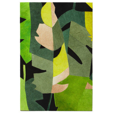 Botanical Hair on Leather Patchwork Wall Art
