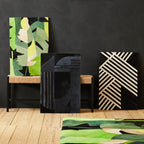 Botanical Hair on Leather Patchwork Wall Art
