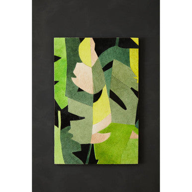 Botanical Hair on Leather Patchwork Wall Art