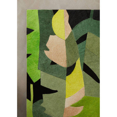 Botanical Hair on Leather Patchwork Wall Art