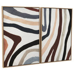 Set of Two Multi Coloured Abstract Wall Art