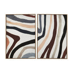 Set of Two Multi Coloured Abstract Wall Art