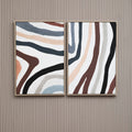 Set of Two Multi Coloured Abstract Wall Art