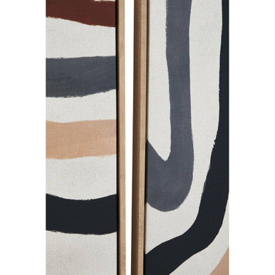Set of Two Multi Coloured Abstract Wall Art