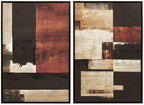 Set of 2 Geometric Abstract Canvas Wall Art