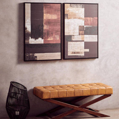 Set of 2 Geometric Abstract Canvas Wall Art