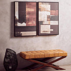 Set of 2 Geometric Abstract Canvas Wall Art