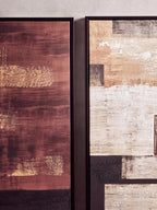 Set of 2 Geometric Abstract Canvas Wall Art