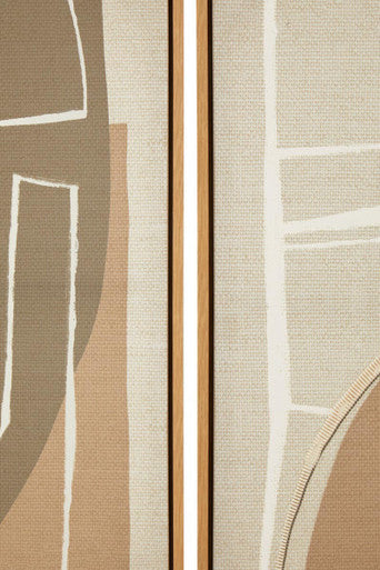Set of 2 Neutral Abstract Canvas Wall Art