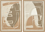 Set of 2 Neutral Abstract Canvas Wall Art