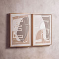 Set of 2 Neutral Abstract Canvas Wall Art