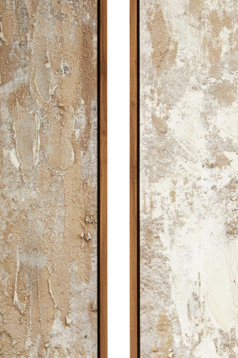 Set of 2 Neutral Tones Textured Wall Art