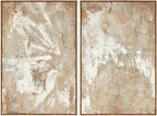 Set of 2 Neutral Tones Textured Wall Art