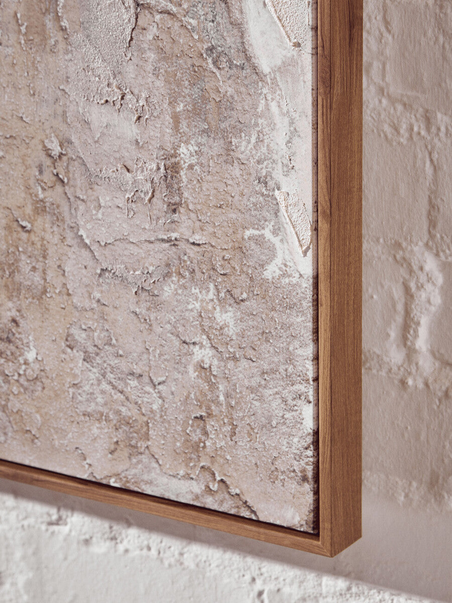 Set of 2 Neutral Tones Textured Wall Art