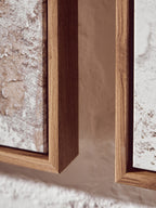 Set of 2 Neutral Tones Textured Wall Art