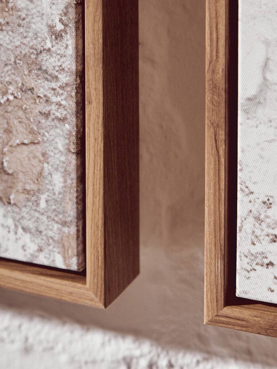 Set of 2 Neutral Tones Textured Wall Art