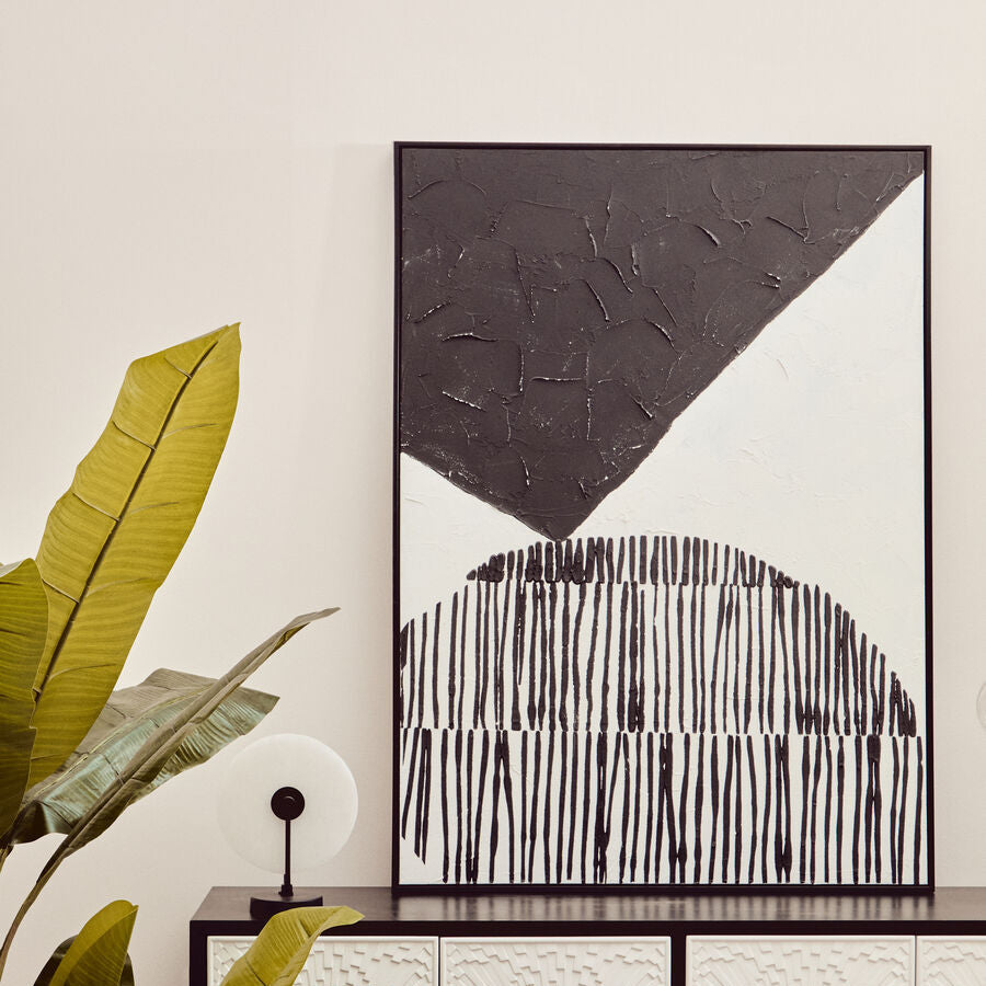 Black and White Abstract Hand Painted Wall Art