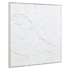 White Hand Painted Sculptural Fabric Wall Art