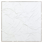 White Hand Painted Sculptural Fabric Wall Art