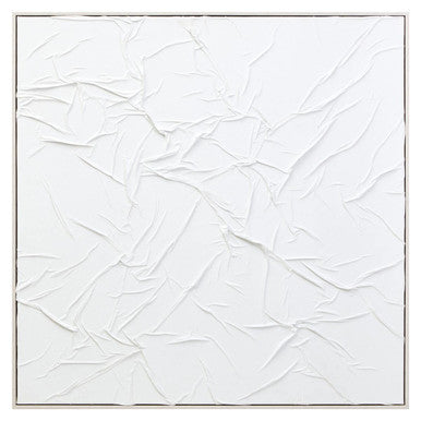 White Hand Painted Sculptural Fabric Wall Art