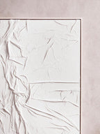 White Hand Painted Sculptural Fabric Wall Art