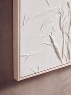 White Hand Painted Sculptural Fabric Wall Art